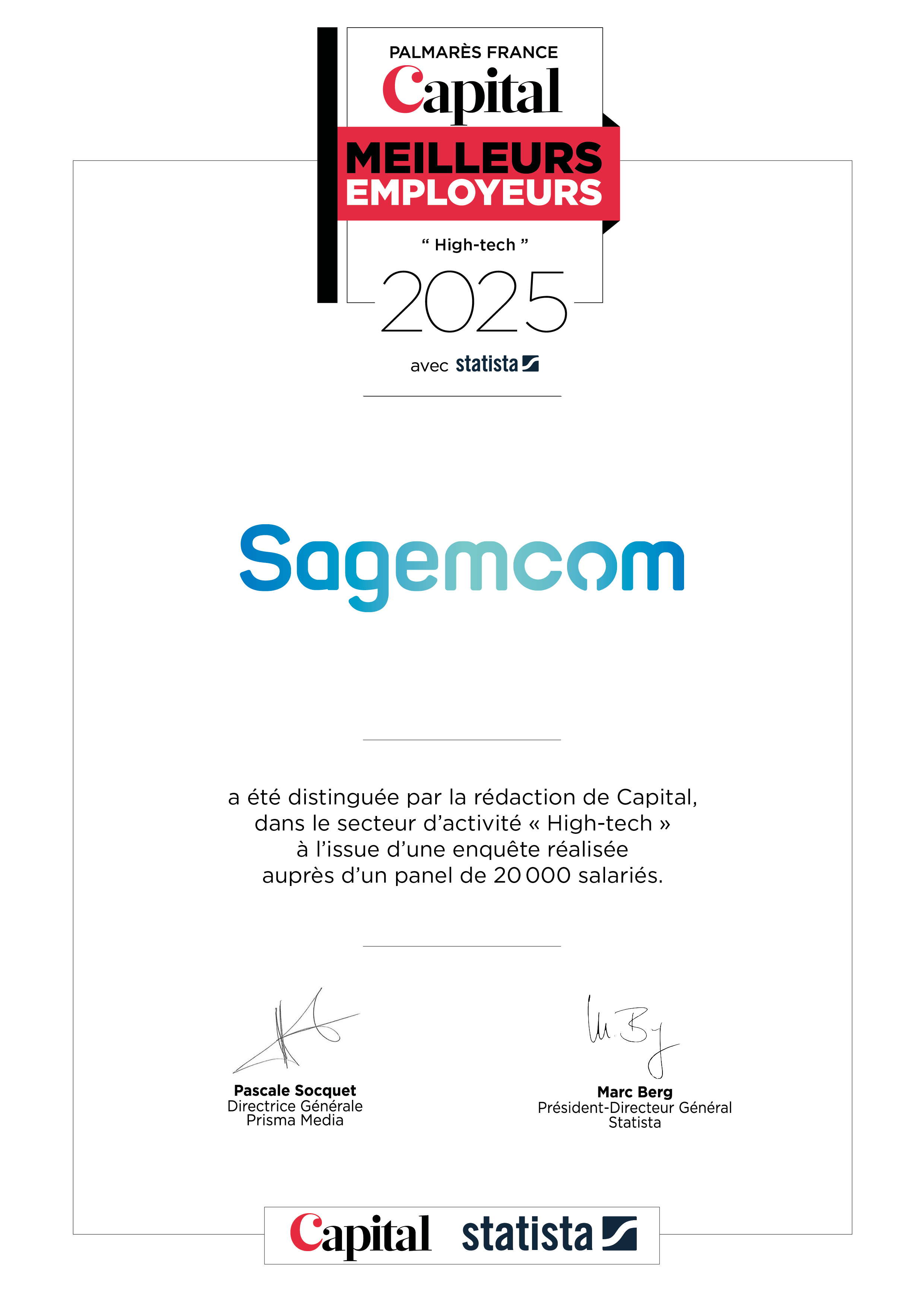  certificat 2025 SAGEMCOM