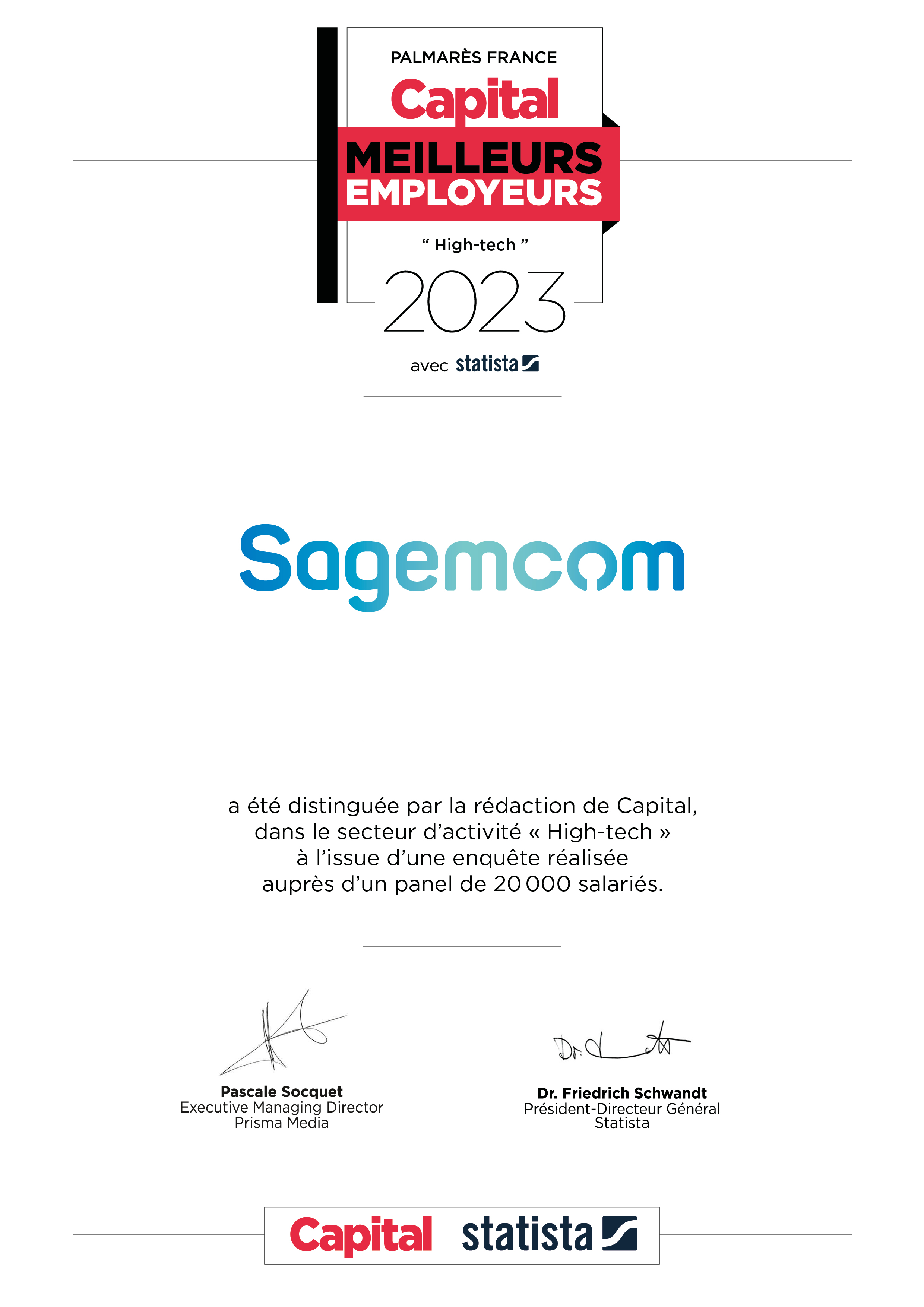  certificat 2023 SAGEMCOM